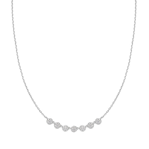 Silver Pavé Multi Beaded Chain Necklace